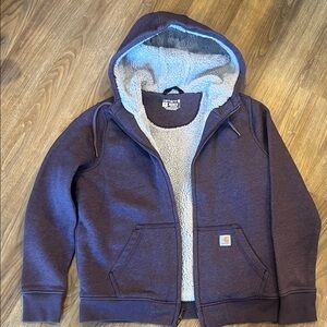 Carhartt Dark Purple Sherpa-Lined Hoodie
